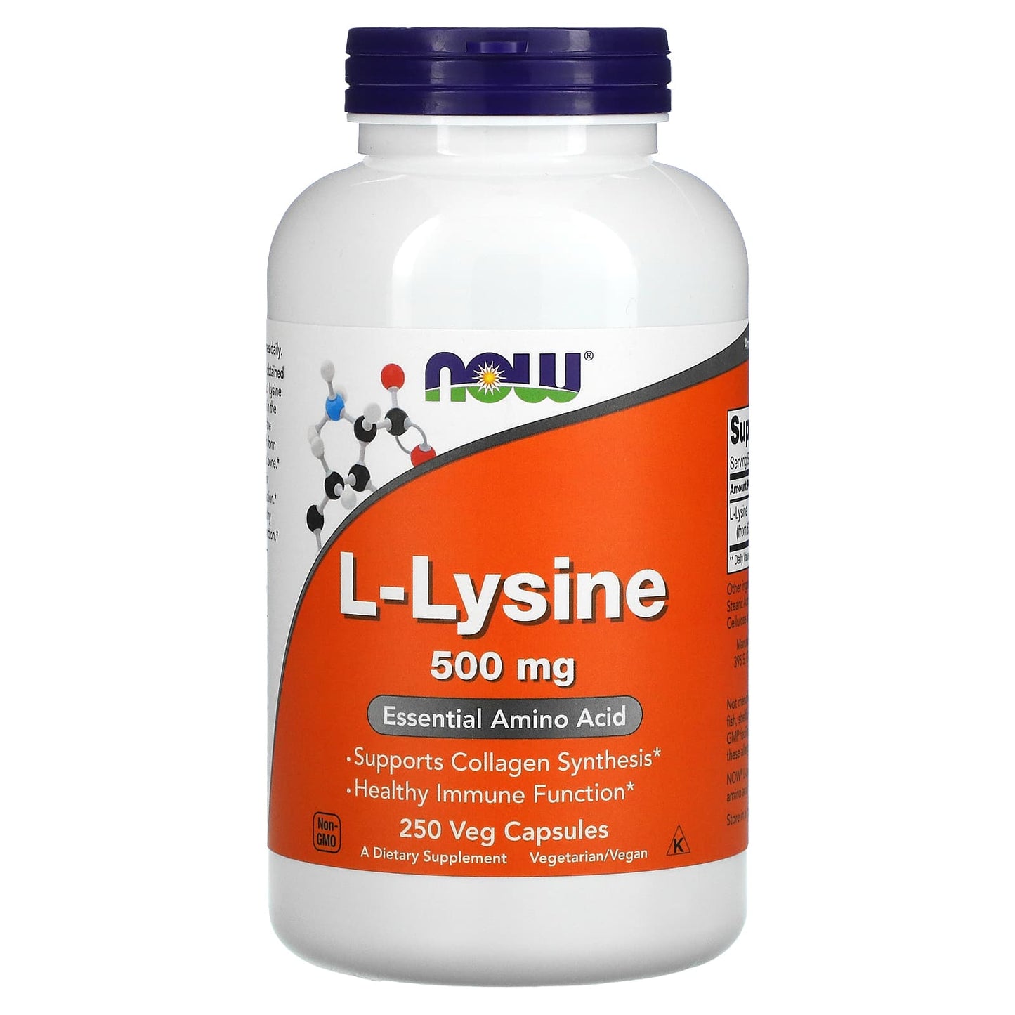 Now Foods, Lysine 500 mg, 250 Capsules UPC 733739001122 | HiLife Vitamins