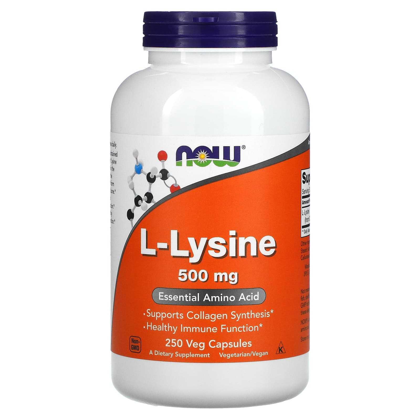 Now Foods, Lysine 500 mg, 250 Capsules UPC 733739001122 | HiLife Vitamins