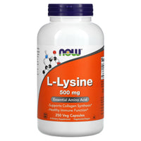 Now Foods, Lysine 500 mg, 250 Capsules UPC 733739001122 | HiLife Vitamins