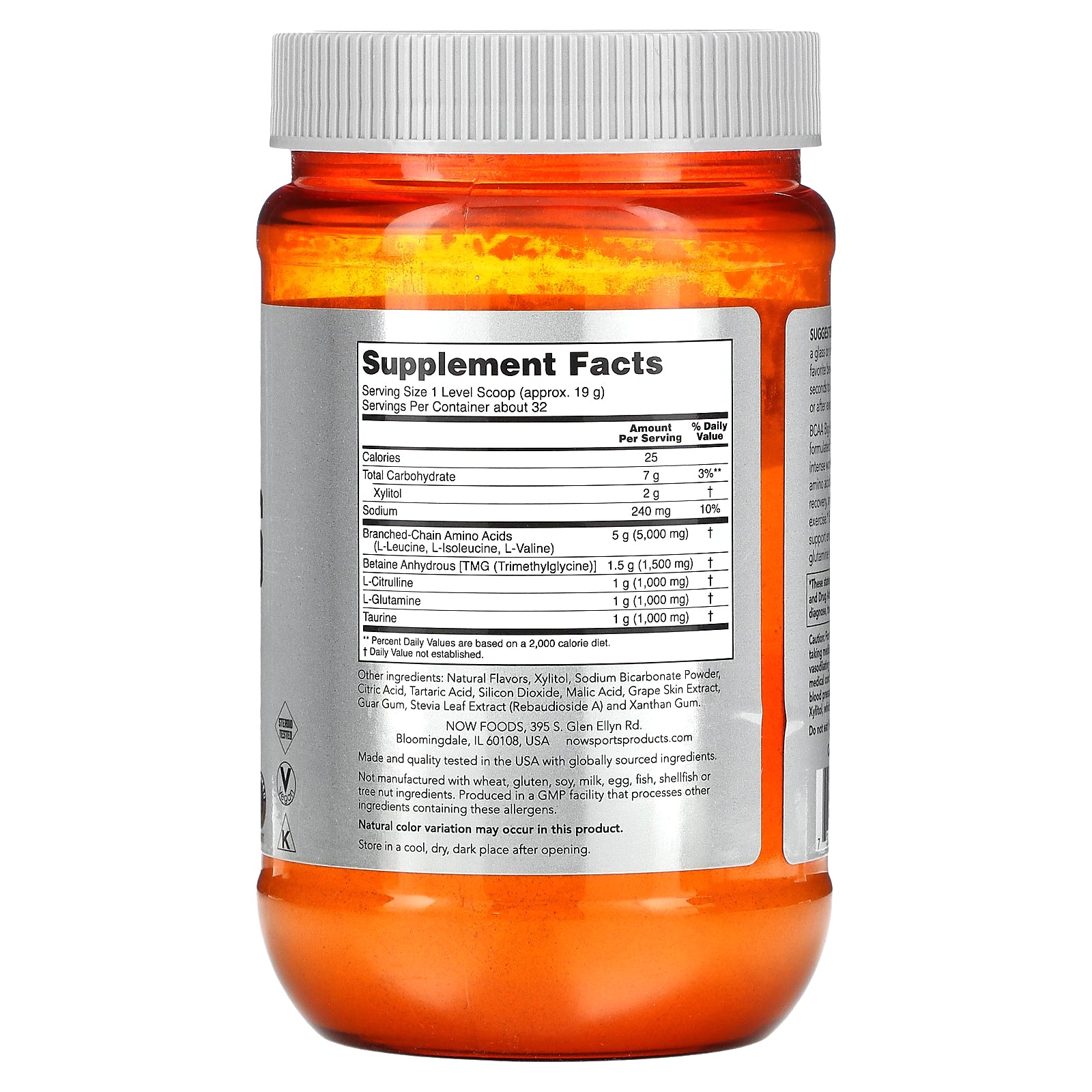Now Foods, Sports, BCAA Big 6, Natural Grape, 600 GM UPC 733739001191 | HiLife Vitamins