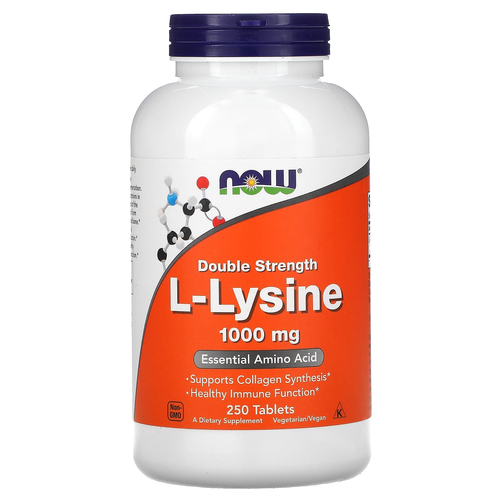 Now Foods, L-Lysine, 1,000 mg, 250 Tablets UPC 733739001238 | HiLife Vitamins