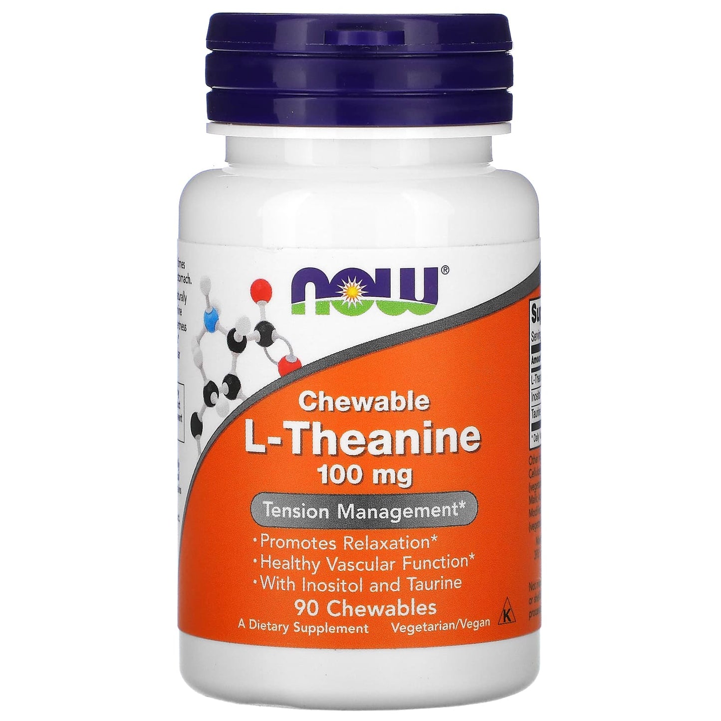 Now Foods, L-Theanine 100mg Plus, 90 Lozenges UPC 733739001443 | HiLife Vitamins
