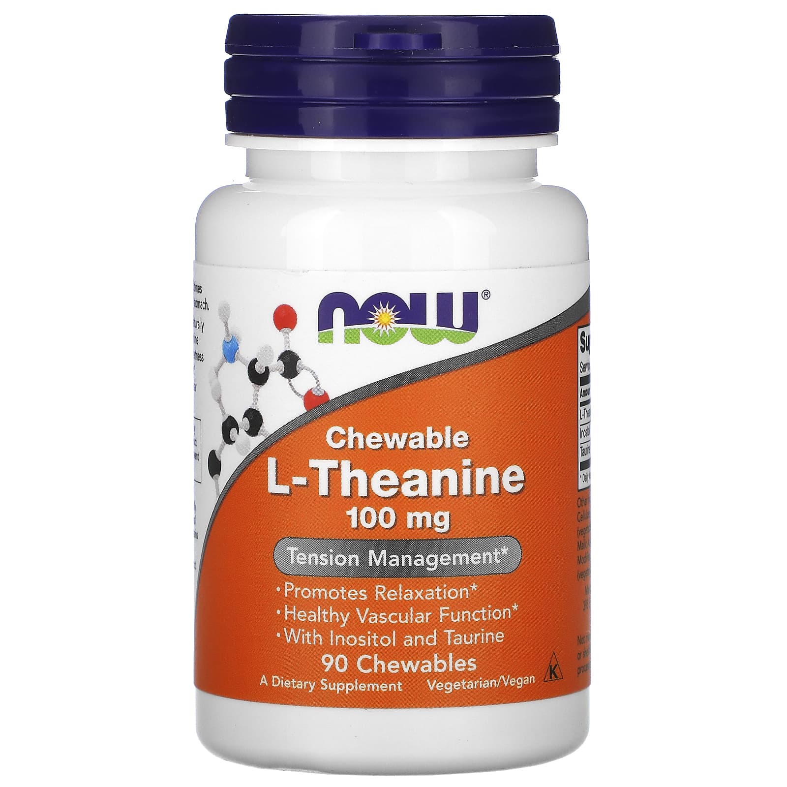 Now Foods, L-Theanine 100mg Plus, 90 Lozenges UPC 733739001443 | HiLife Vitamins
