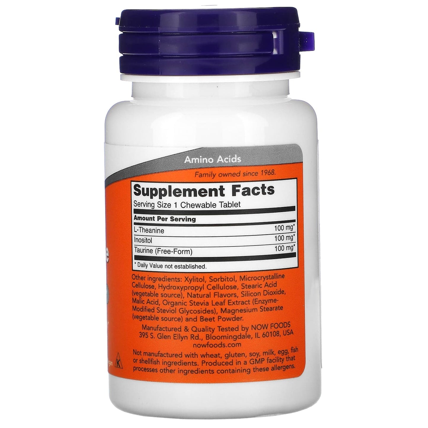 Now Foods, L-Theanine 100mg Plus, 90 Lozenges UPC 733739001443 | HiLife Vitamins