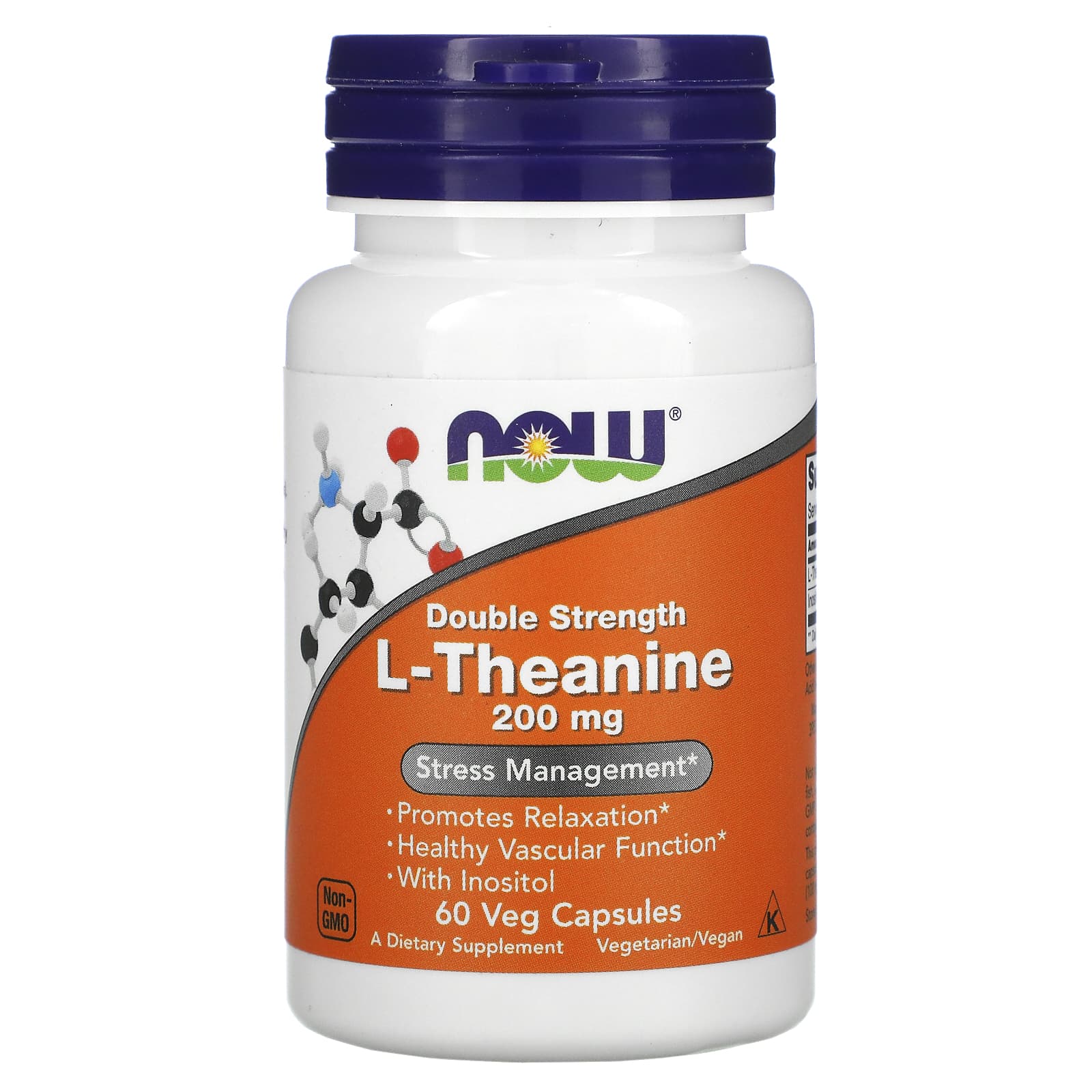 Now Foods, Theanine 200 mg, 60 Veg Capsules UPC 733739001474 | HiLife Vitamins