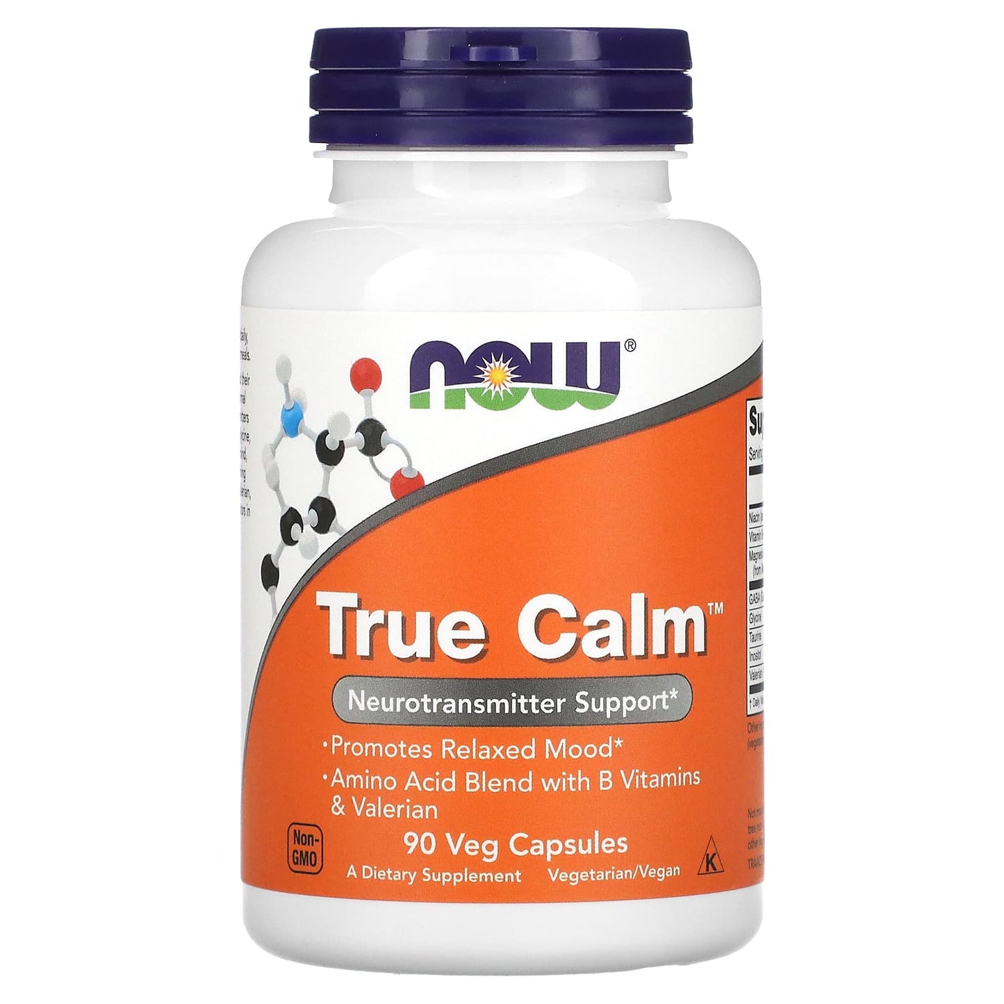 Now Foods, True Calm Amino Relaxer, 90 Capsules UPC 733739001559 | HiLife Vitamins