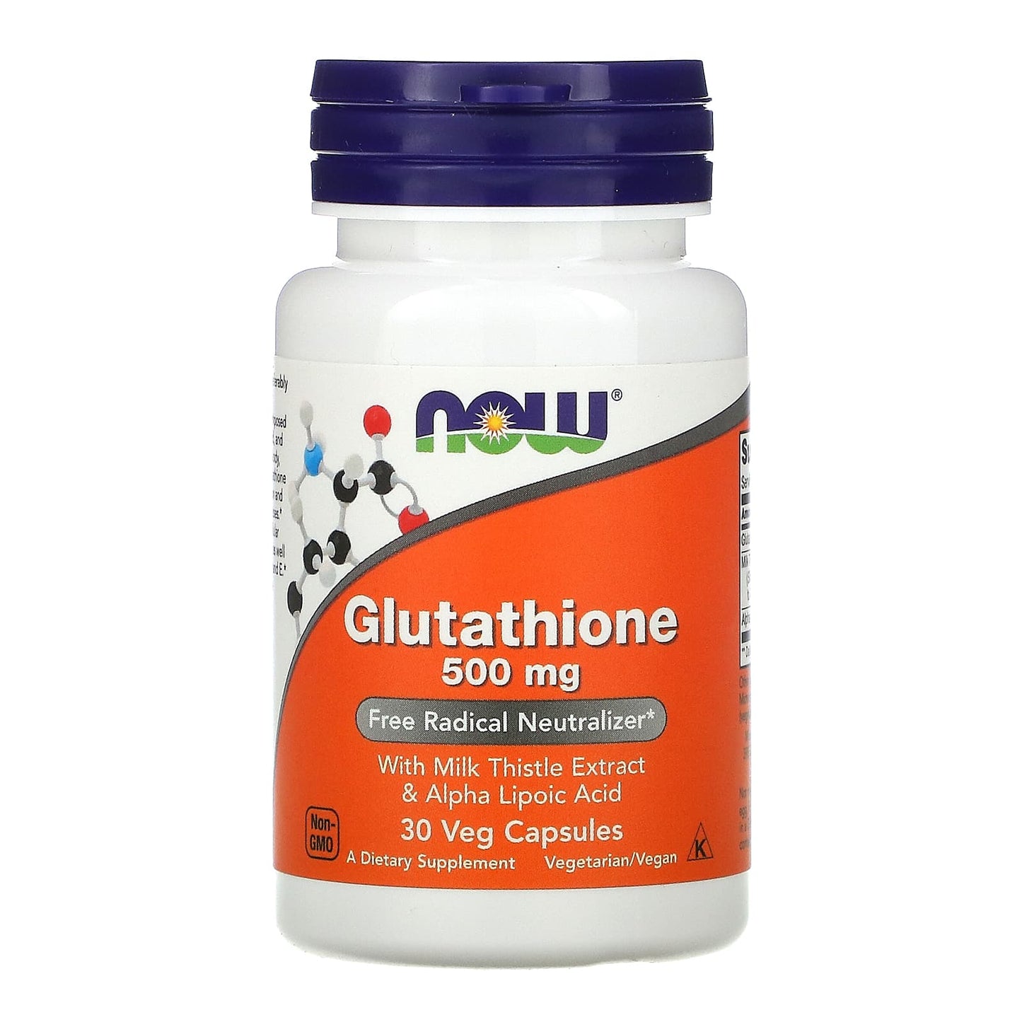 Now Foods, Glutathione 500mg, 30 Vegetarian Capsules UPC 733739001757 | HiLife Vitamins