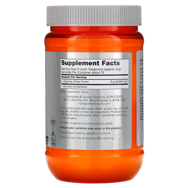 Now Foods, ARGININE PWD, 1 Powder UPC 733739002105 | HiLife Vitamins