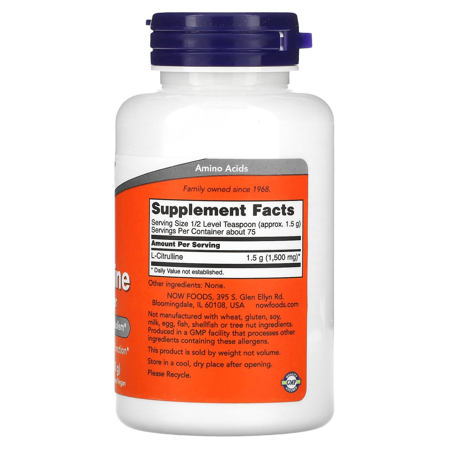 Now Foods, CITRULLINE POWDER, 4 OZ UPC 733739002143 | HiLife Vitamins