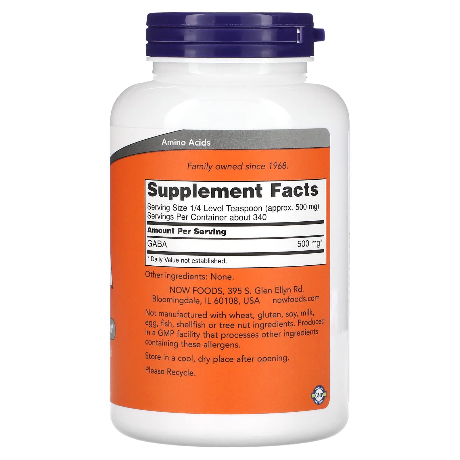 Now Foods, Gaba Pur, 6 OZ Powder UPC 733739002150 | HiLife Vitamins