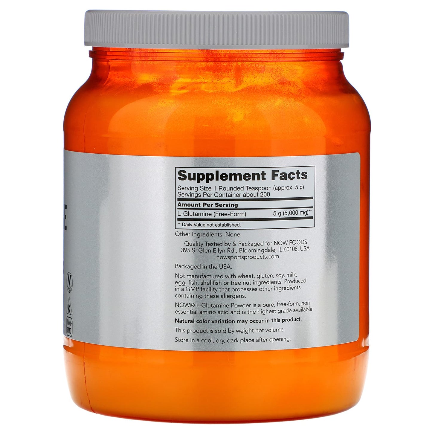 Now Foods, L-Glutamine Powder, 2.2 lbs Powder UPC 733739002228 | HiLife Vitamins