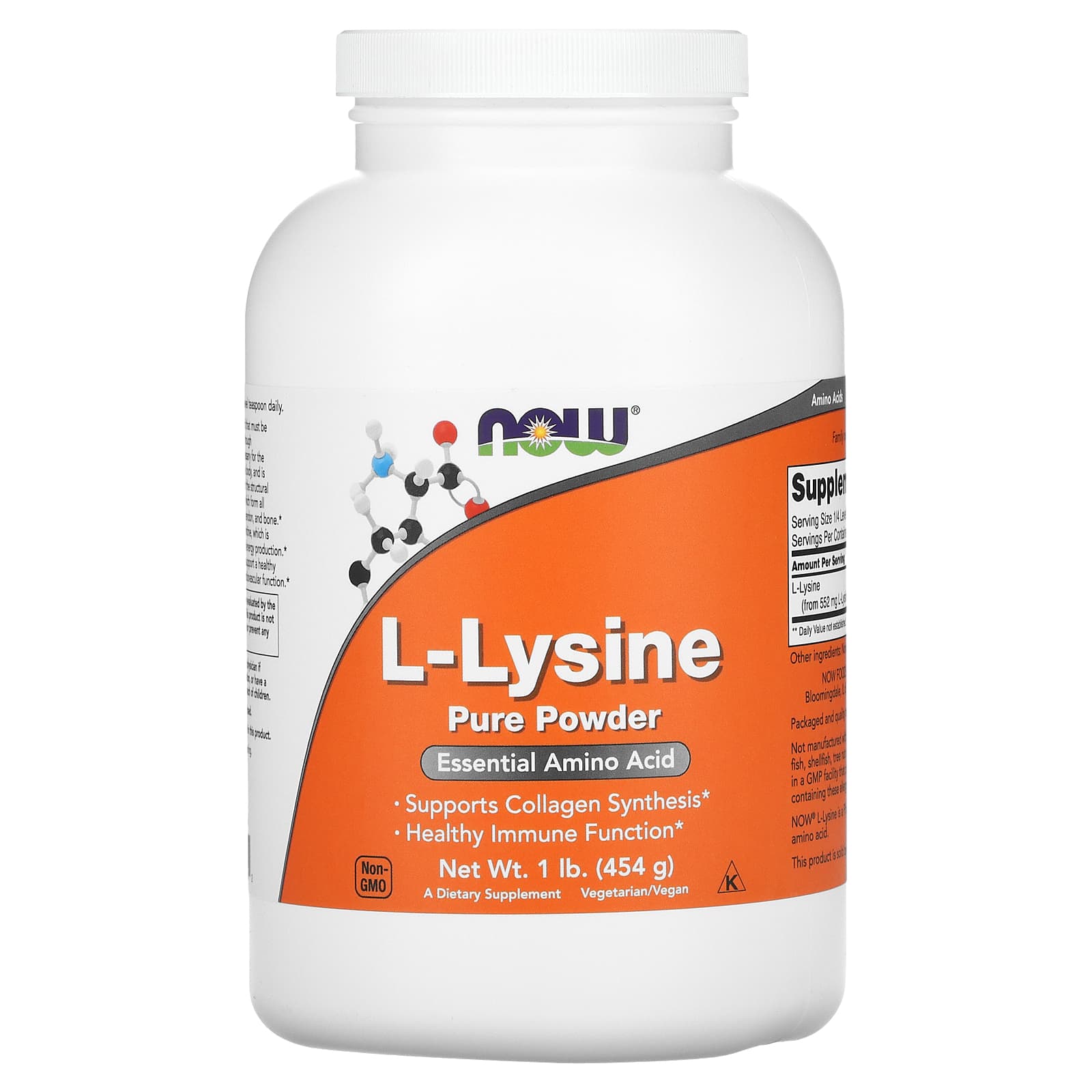 Now Foods, Lysine Powder, 1 UPC 733739002402 | HiLife Vitamins