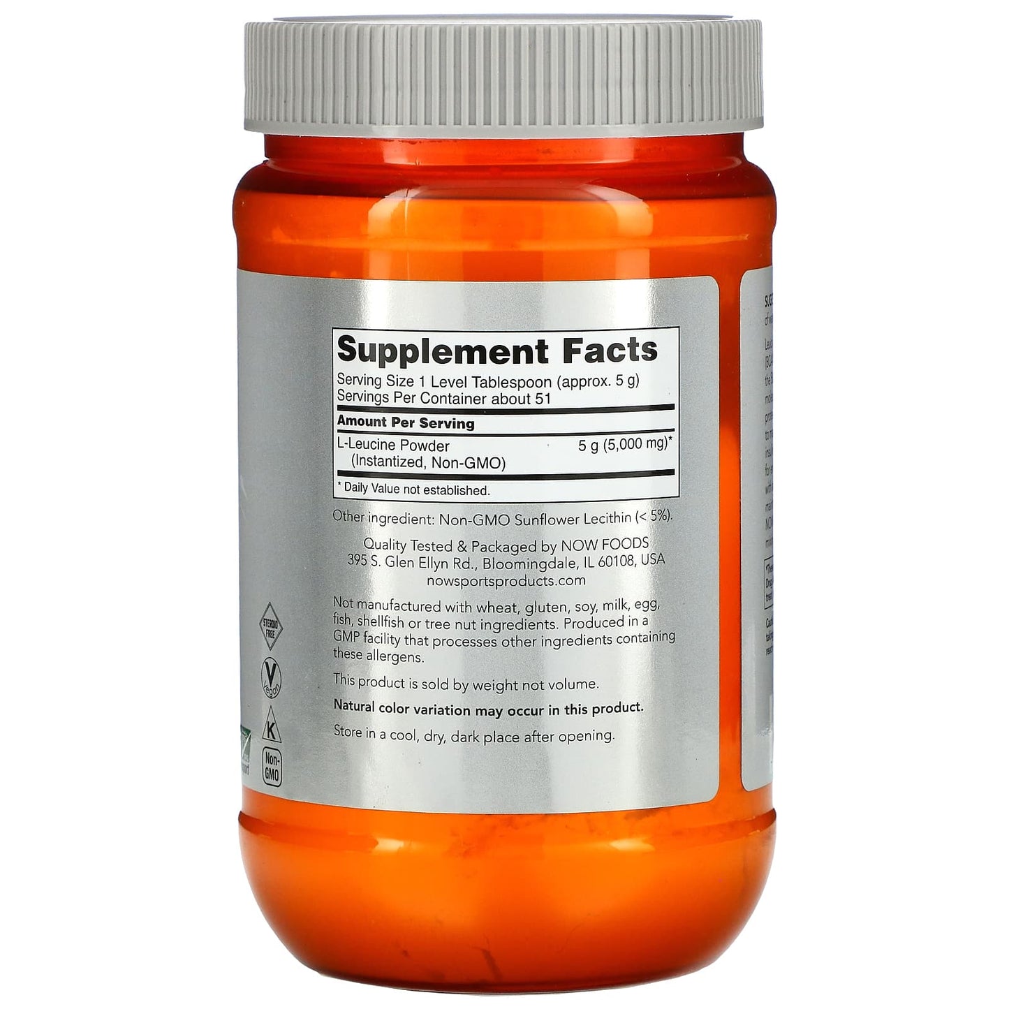 Now Foods, L-Leucine (Instantized), 9 OZ Powder UPC 733739002419 | HiLife Vitamins