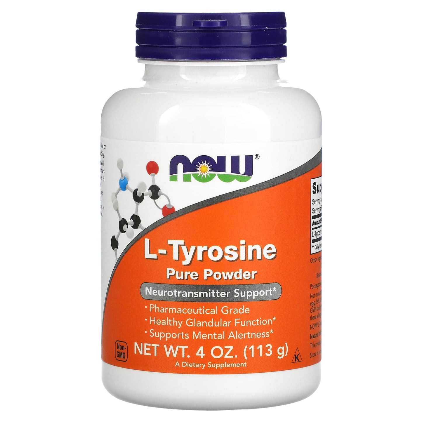 Now Foods, Tyrosine, 4 OZ Powder UPC 733739002655 | HiLife Vitamins