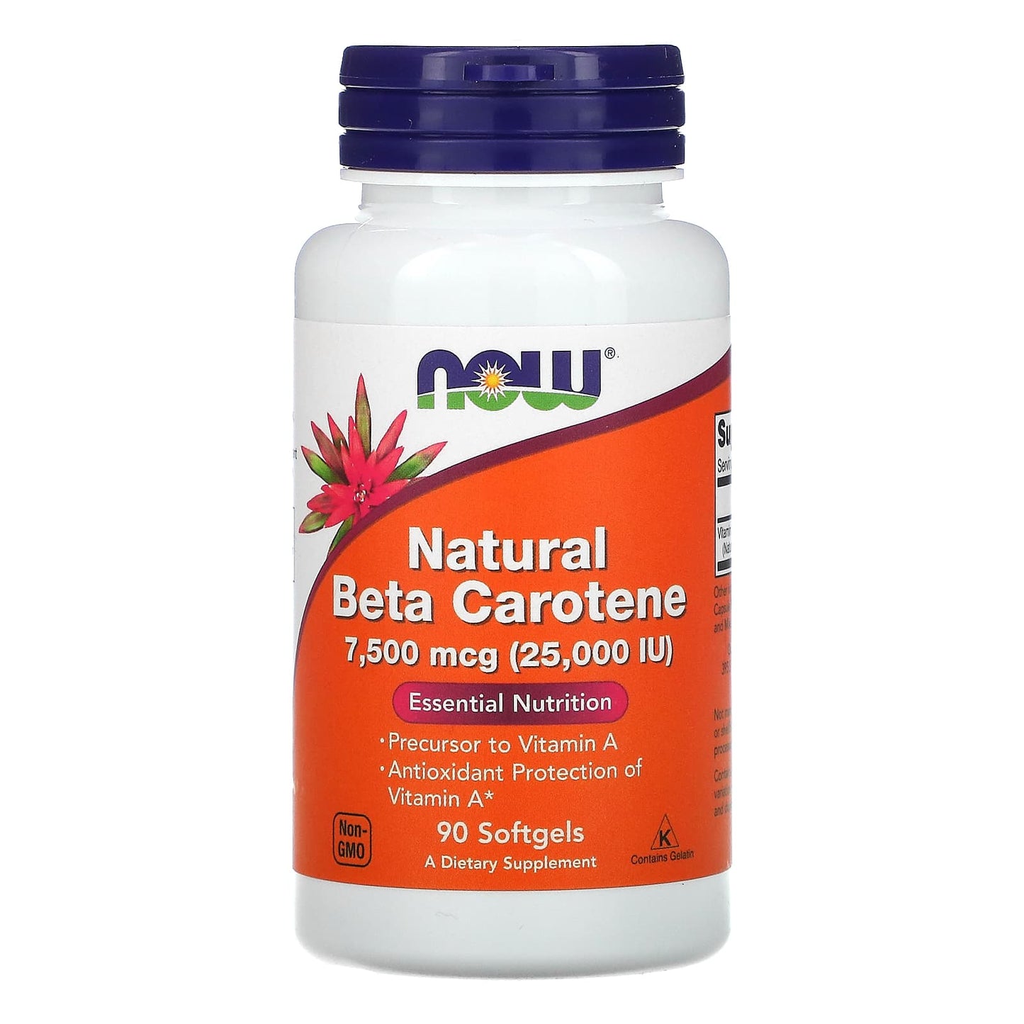 Now Foods, NAT BETA CAROTENE 25,000, 90 Softgels UPC 733739003201 | HiLife Vitamins