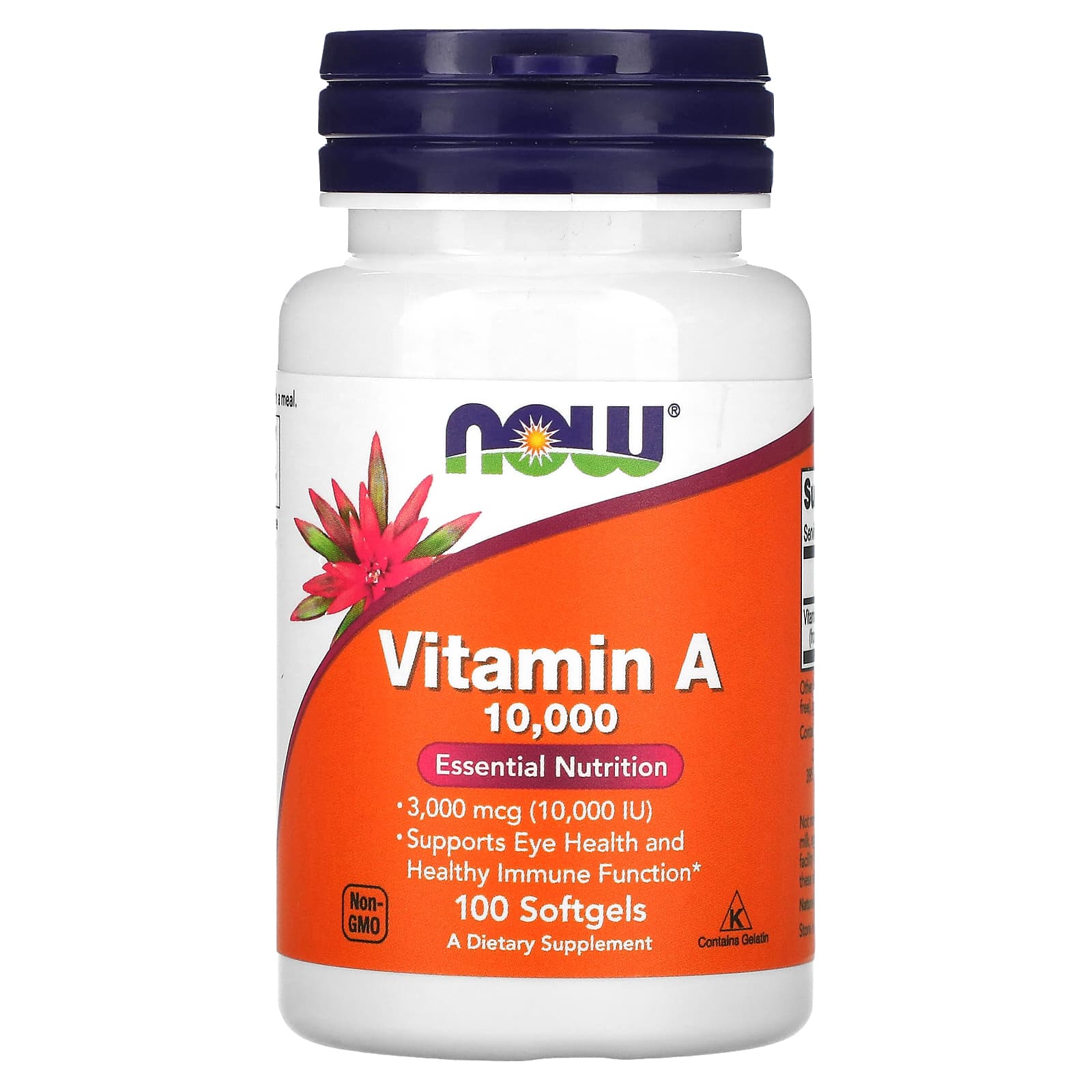 Now Foods, Vitamin A 10,000 IU, 100 Softgels UPC 733739003300 | HiLife Vitamins