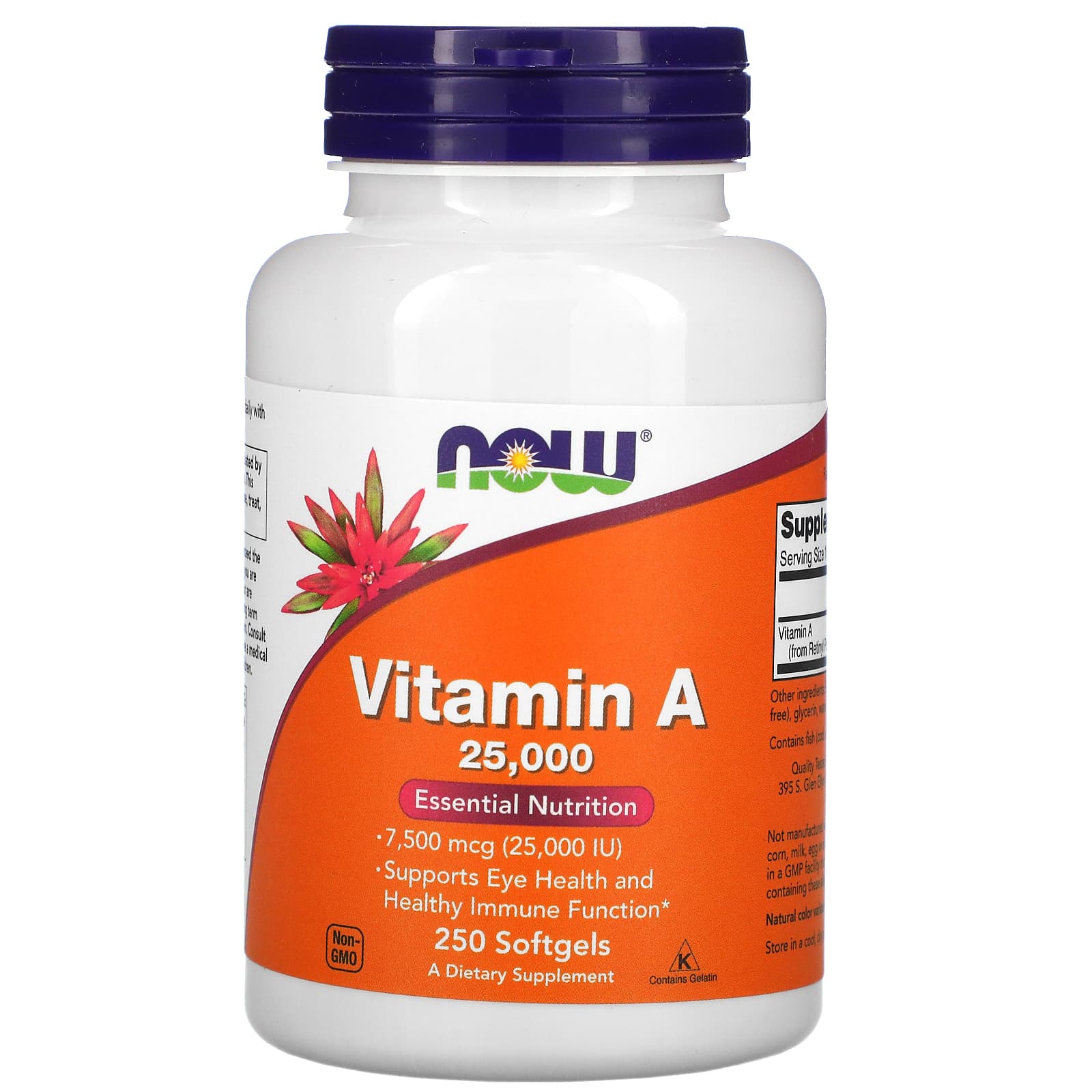 Now Foods, A 25000 IU, 250 Softgels UPC 733739003423 | HiLife Vitamins