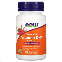 Now Foods, Chewable D-3 5000 IU Mint Flavor, 120 Lozenges UPC 733739003584 | HiLife Vitamins