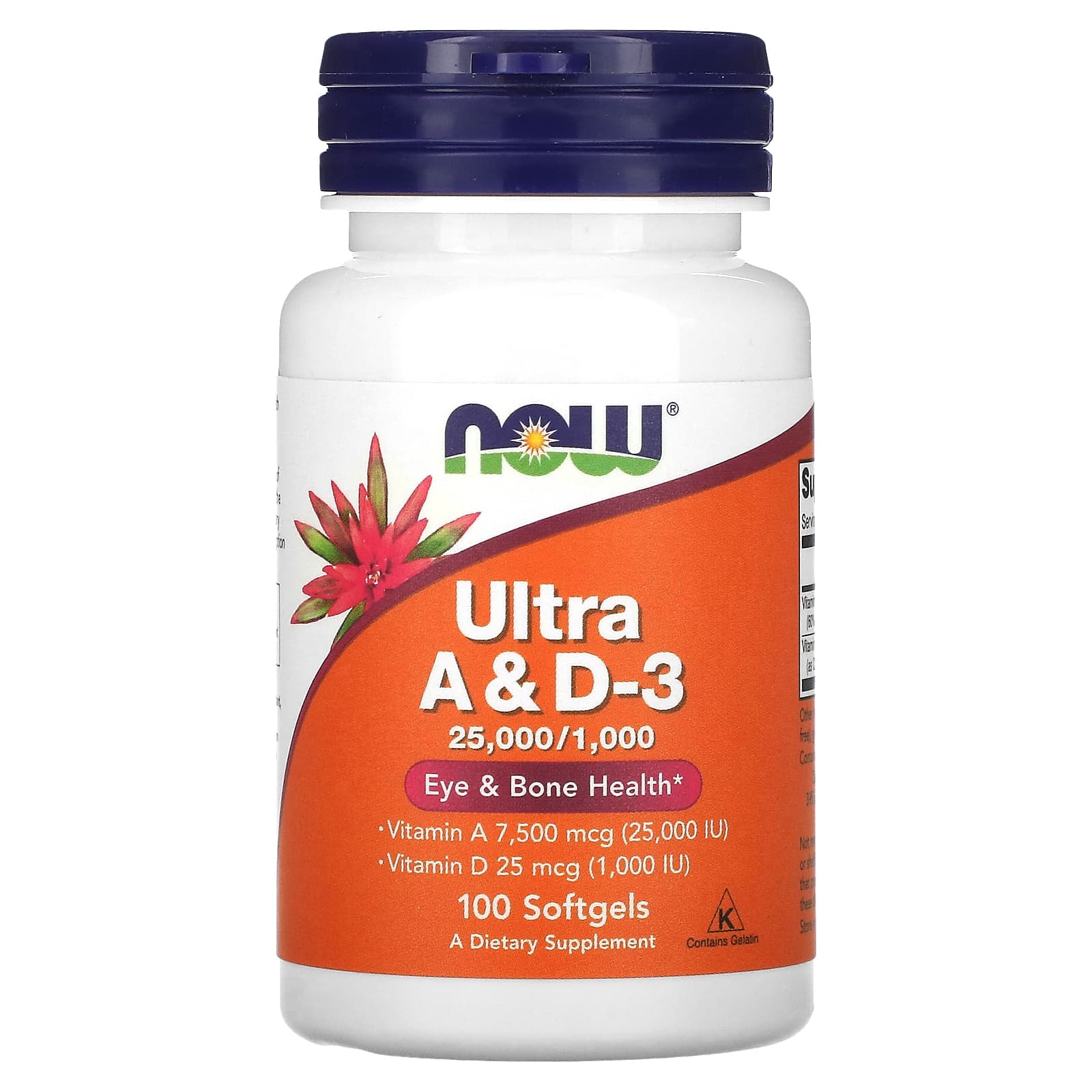 Now Foods, A & D-3 Ultra 25,000/1000, 100 Softgels UPC 733739003614 | HiLife Vitamins