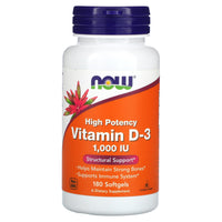 Now Foods, D-3 1000 IU, 180 Softgels UPC 733739003652 | HiLife Vitamins