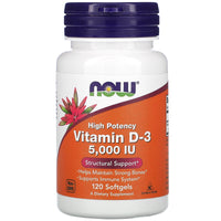 Now Foods, D-3 5000 IU Olive Oil Base, 120 Softgels UPC 733739003720 | HiLife Vitamins