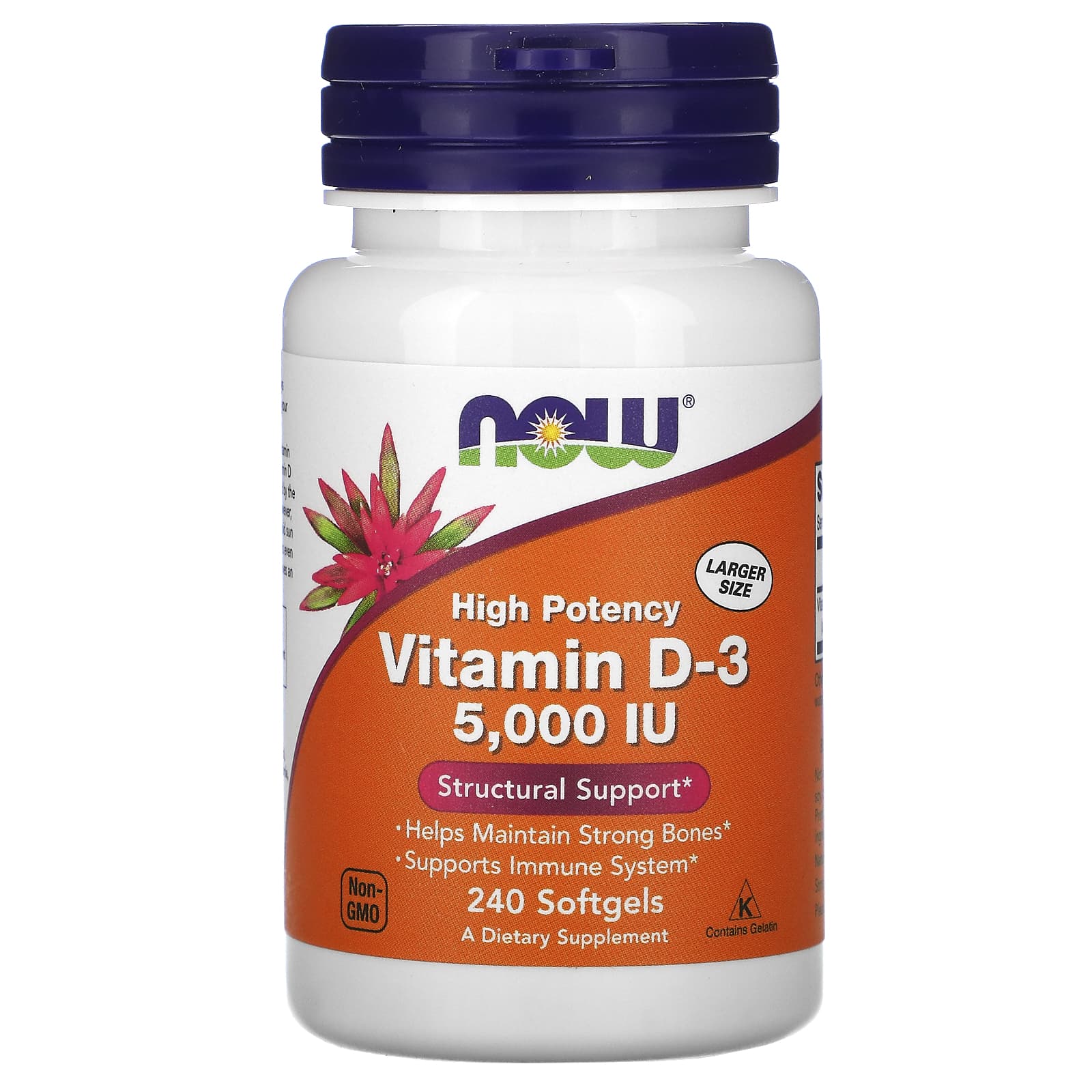 Now Foods, D-3 5000 IU Olive Oil Base, 240 Softgels UPC 733739003737 | HiLife Vitamins