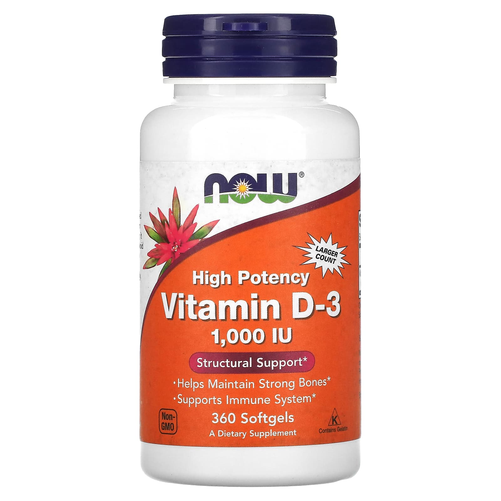 Now Foods, Vitamin D-3 1000 IU, 360 Softgels UPC 733739003751 | HiLife Vitamins