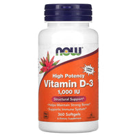 Now Foods, Vitamin D-3 1000 IU, 360 Softgels UPC 733739003751 | HiLife Vitamins