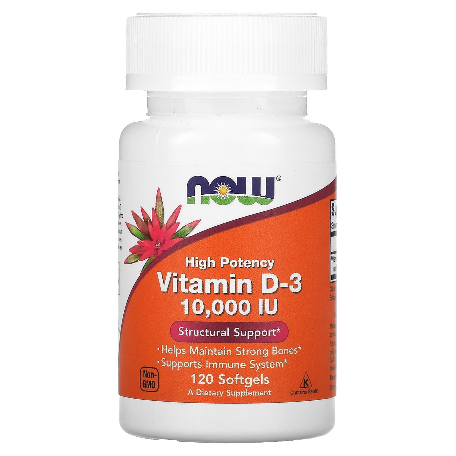 Now Foods, VITAMIN-D3 10,000 IU, 120 Softgels UPC 733739003768 | HiLife Vitamins