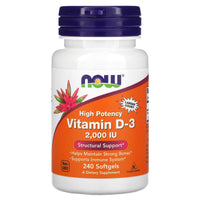 Now Foods, D-3 2000 IU, 240 Softgels UPC 733739003775 | HiLife Vitamins
