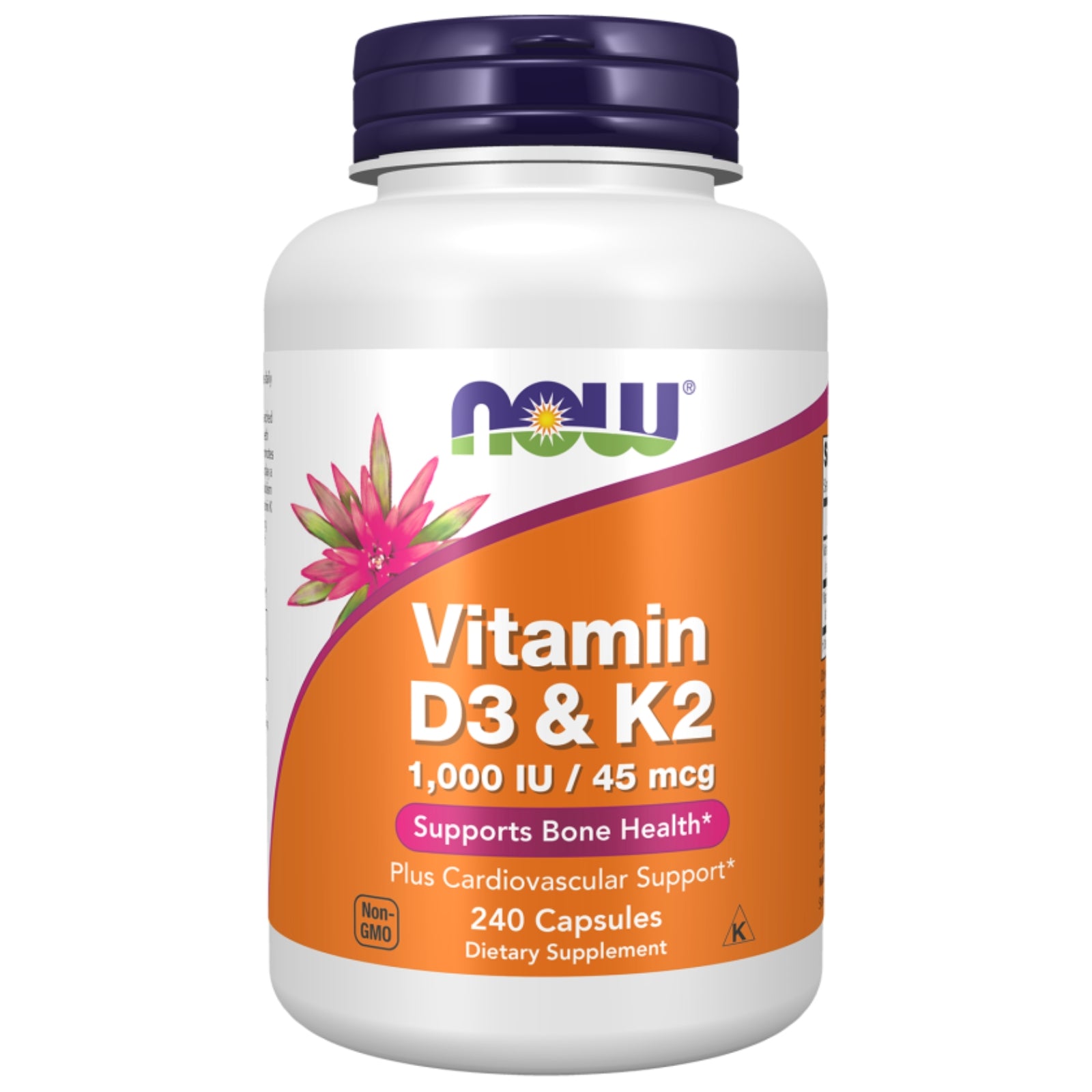 Now Foods, Vitamin D3 & K2, 240 Capsules - 733739003928 | Hilife Vitamins