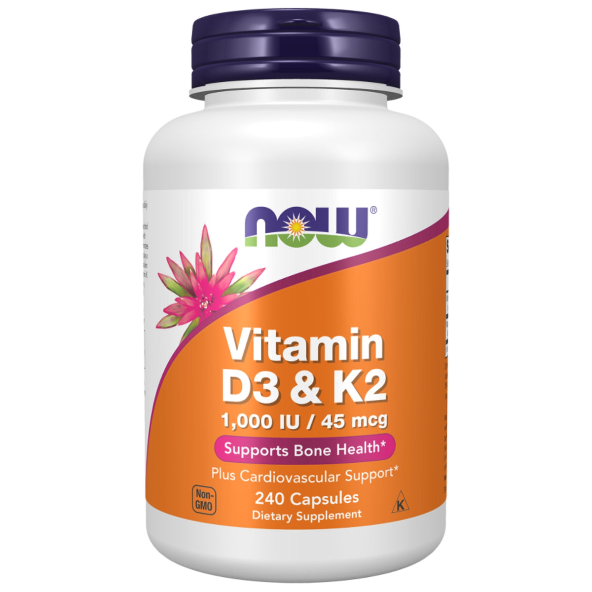 Now Foods, Vitamin D3 & K2, 240 Capsules UPC 733739003928 | Hilife Vitamins