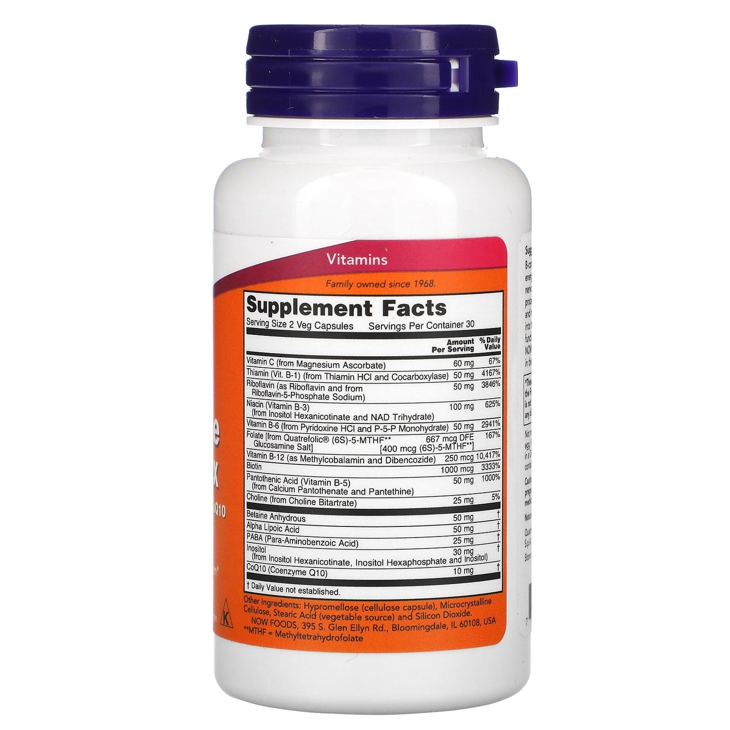 Now Foods, Co-Enzyme B-Complex, 60 Vegetarian Capsules UPC 733739004062 | HiLife Vitamins