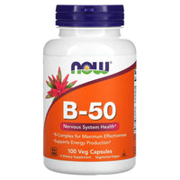 Now Foods, B-50, 100 Capsules UPC 733739004208 | HiLife Vitamins