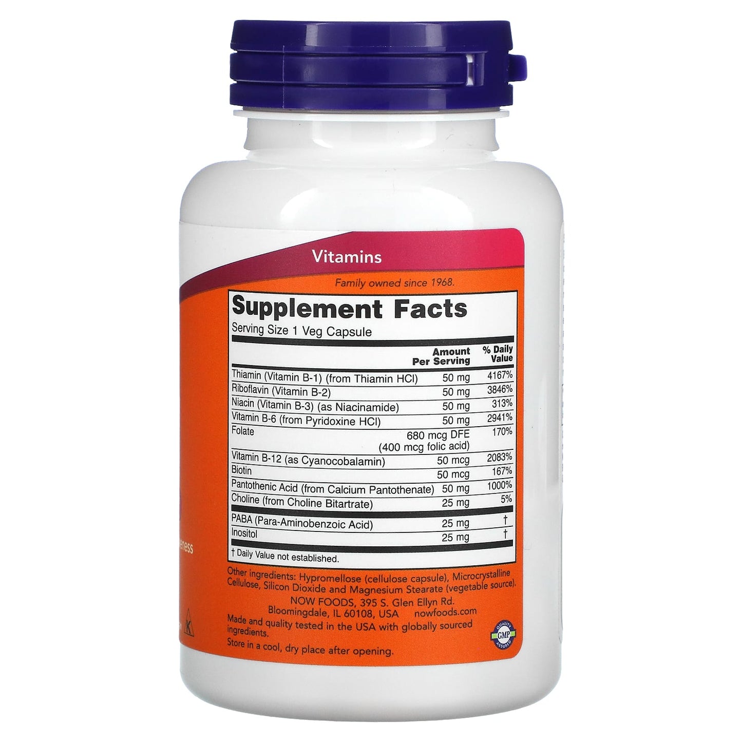 Now Foods, B-50, 100 Capsules UPC 733739004208 | HiLife Vitamins