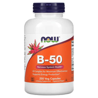 Now Foods, B-50, 250 Veg Capsules UPC 733739004222 | HiLife Vitamins