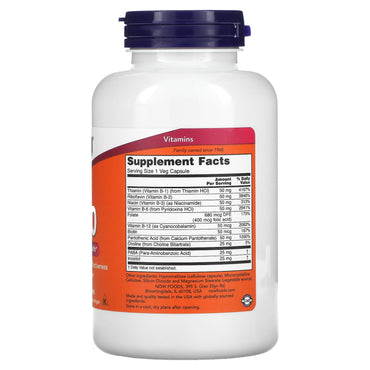 Now Foods, B-50, 250 Veg Capsules UPC 733739004222 | HiLife Vitamins