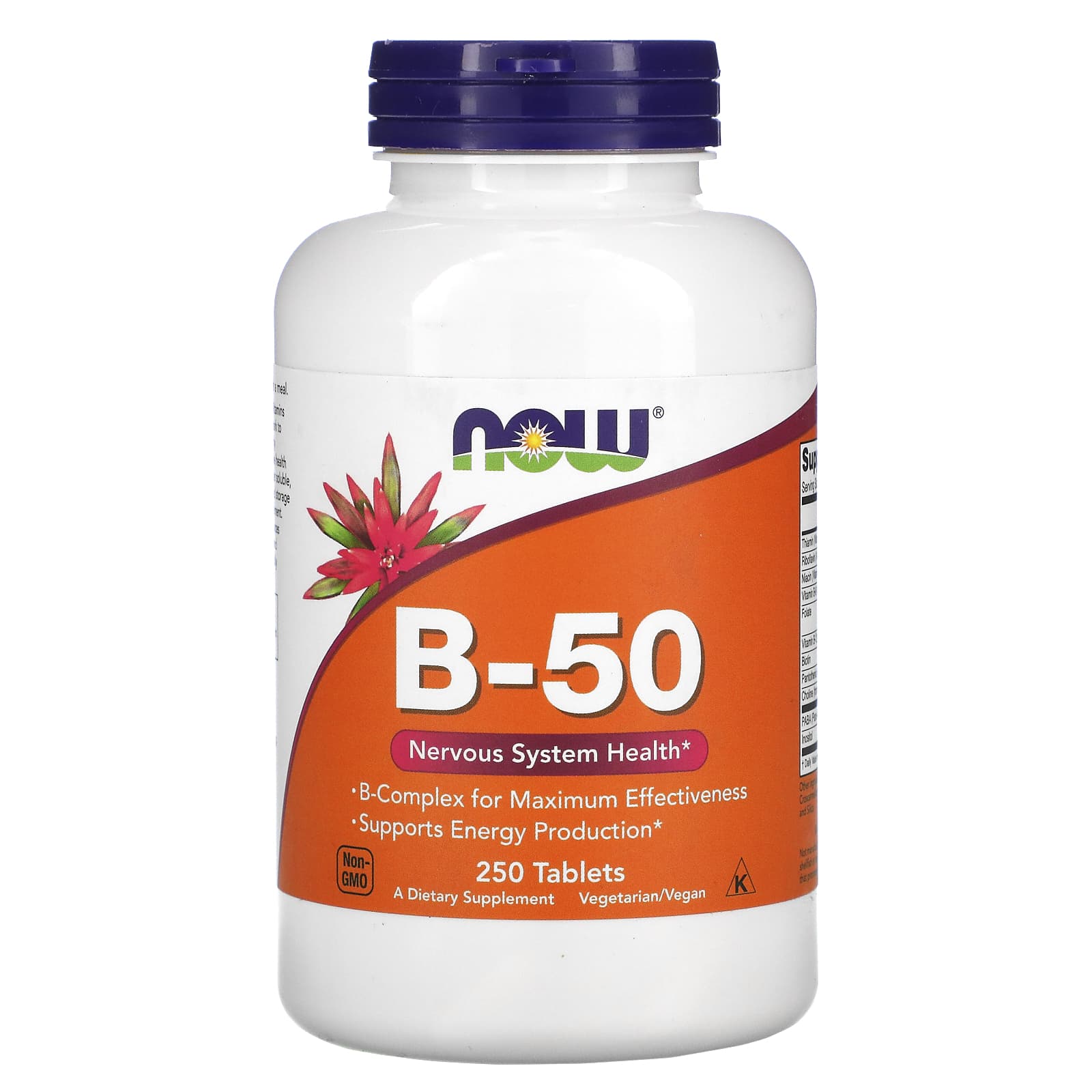 Now Foods, B-50, 250 Tablets UPC 733739004284 | HiLife Vitamins