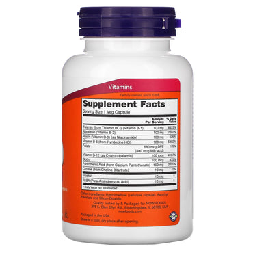 Now Foods, B-100, 100 Capsules UPC 733739004369 | HiLife Vitamins