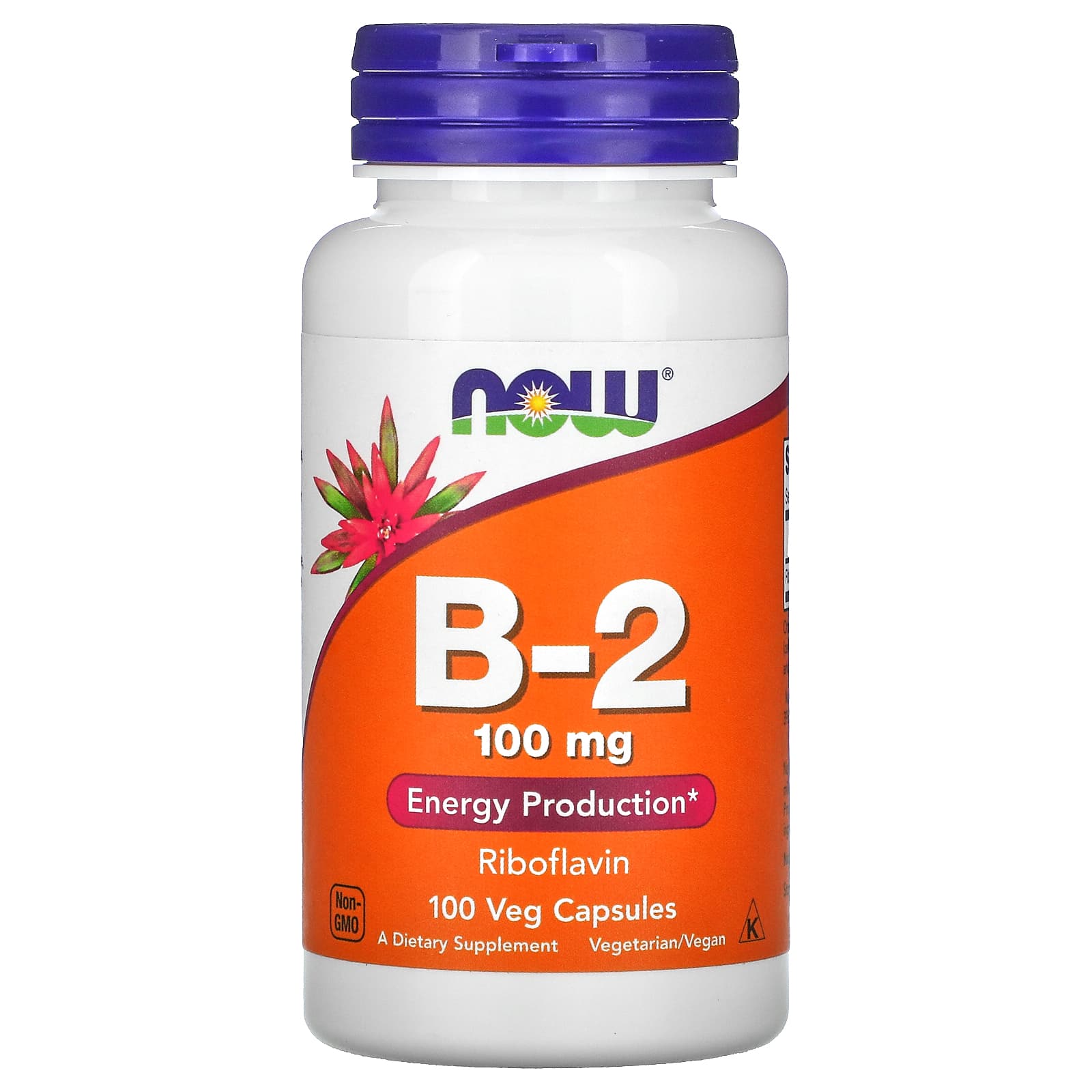 Now Foods, B-2 100mg, 100 Capsules UPC 733739004475 | HiLife Vitamins