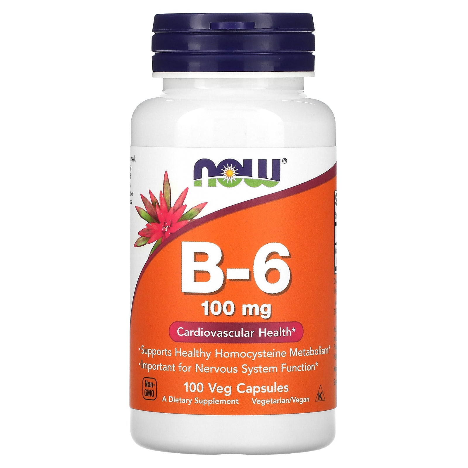 Now Foods, B-6, 100 mg, 100 Capsules UPC 733739004567 | Hilife Vitamins