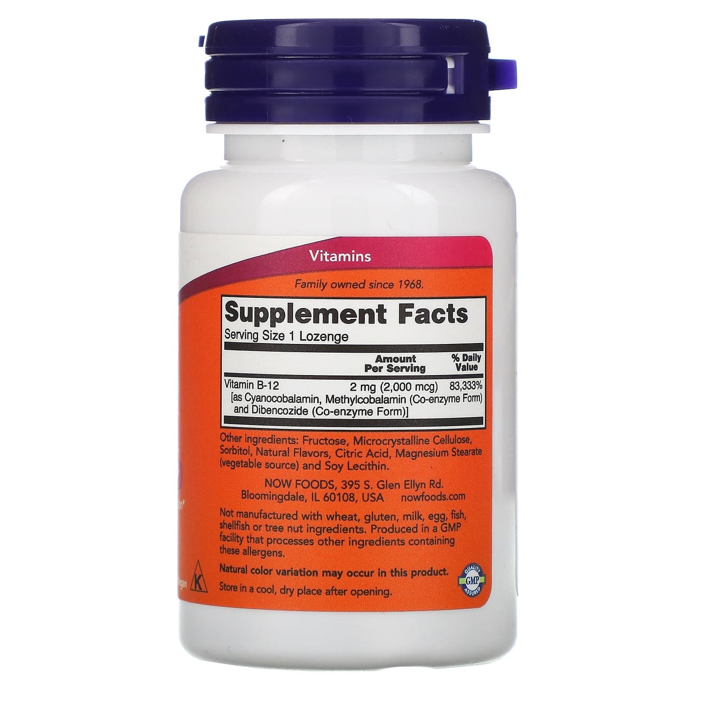 Now Foods, B-12 2000mcg, 100 LOZ UPC 733739004598 | HiLife Vitamins