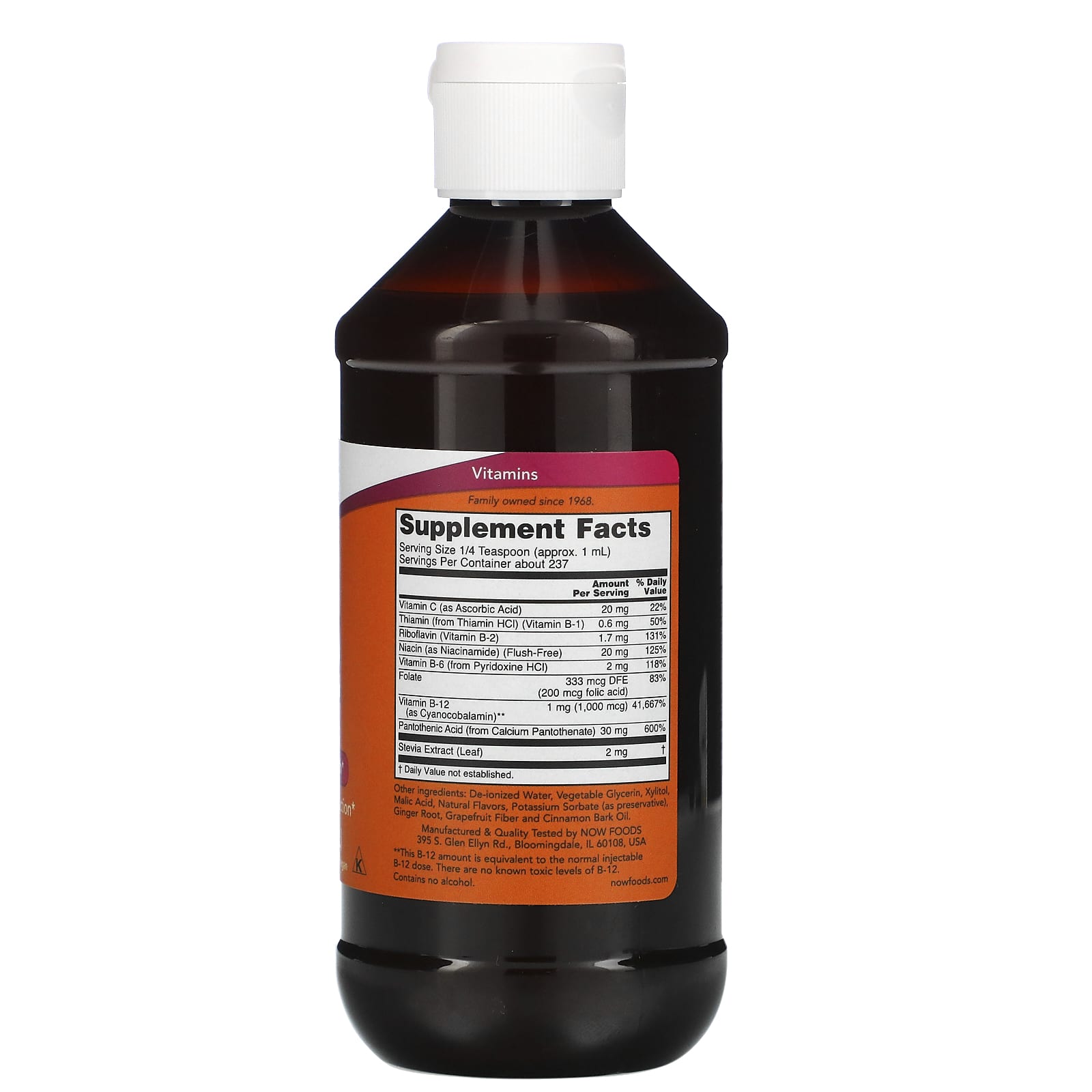 Now Foods, B-12, B-Complex, 8 OZ Liquid UPC 733739004659 | HiLife Vitamins