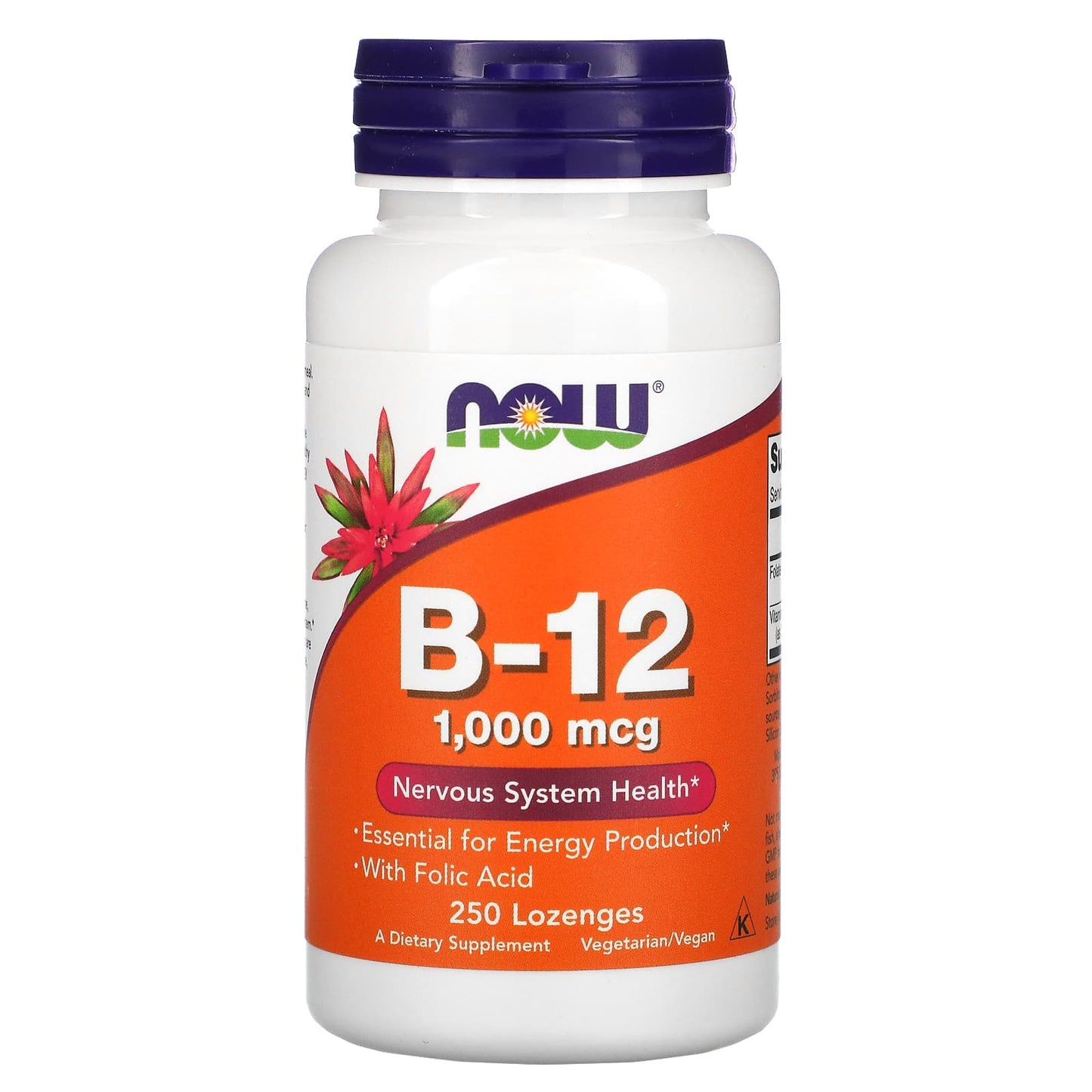 Now Foods, B-12, 1,000 mcg, 250 Lozenges UPC 733739004680 | HiLife Vitamins