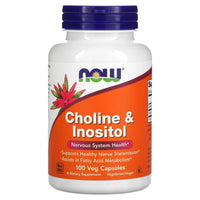 Now Foods, Choline & Inositol, 100 Capsules UPC 733739004703 | HiLife Vitamins
