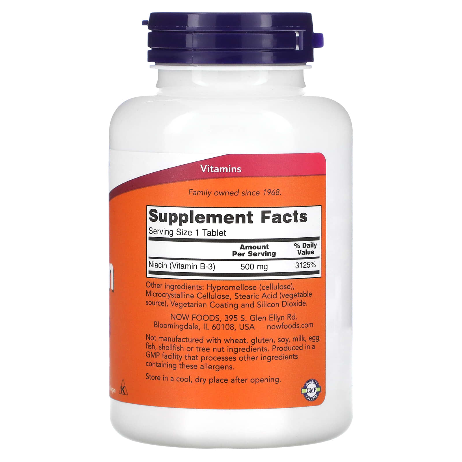 Now Foods, NIACIN 500mg TR, 250 Tablets UPC 733739004826 | HiLife Vitamins