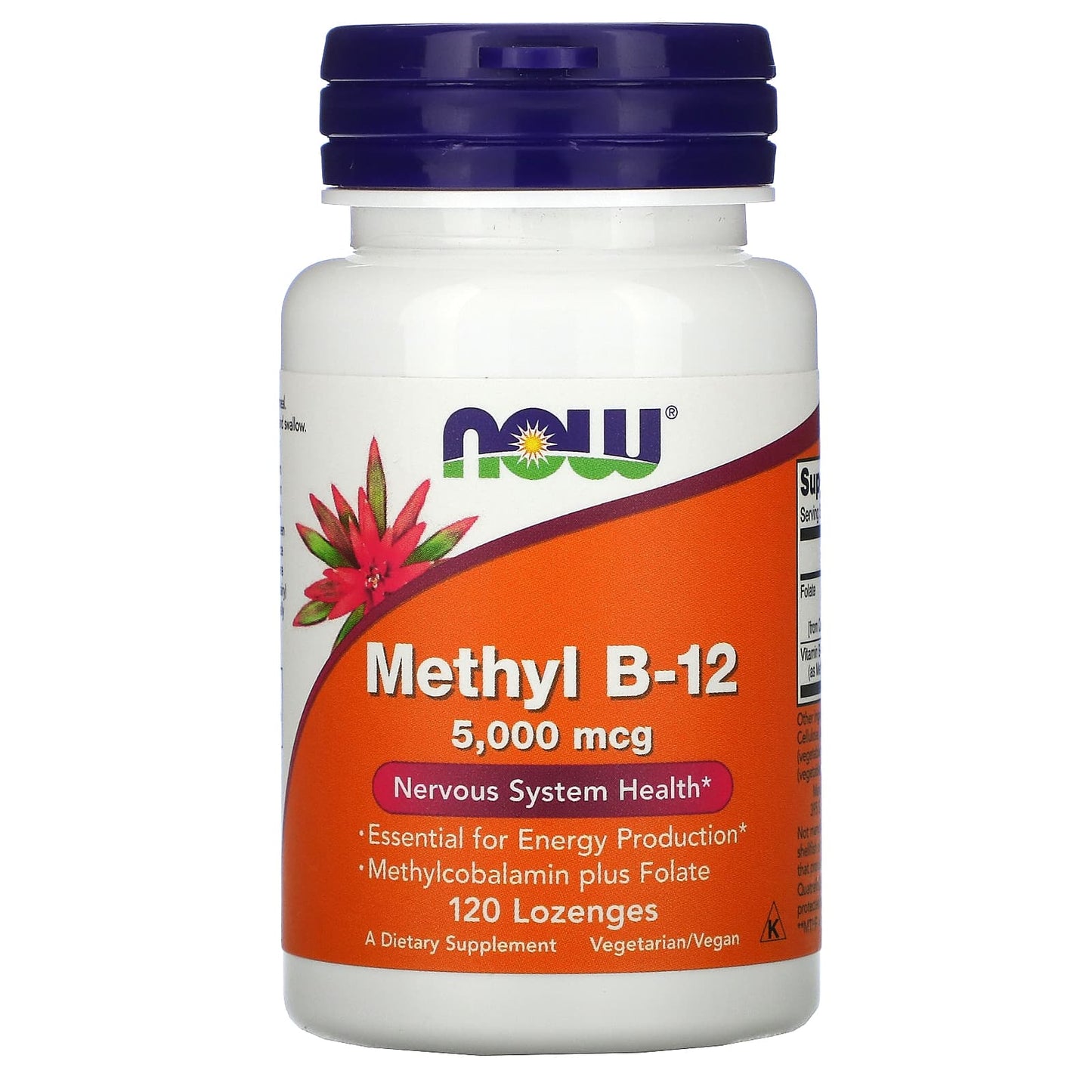 Now Foods, METHYL B-12 5000mcg, 120 Chewables UPC 733739004932 | HiLife Vitamins