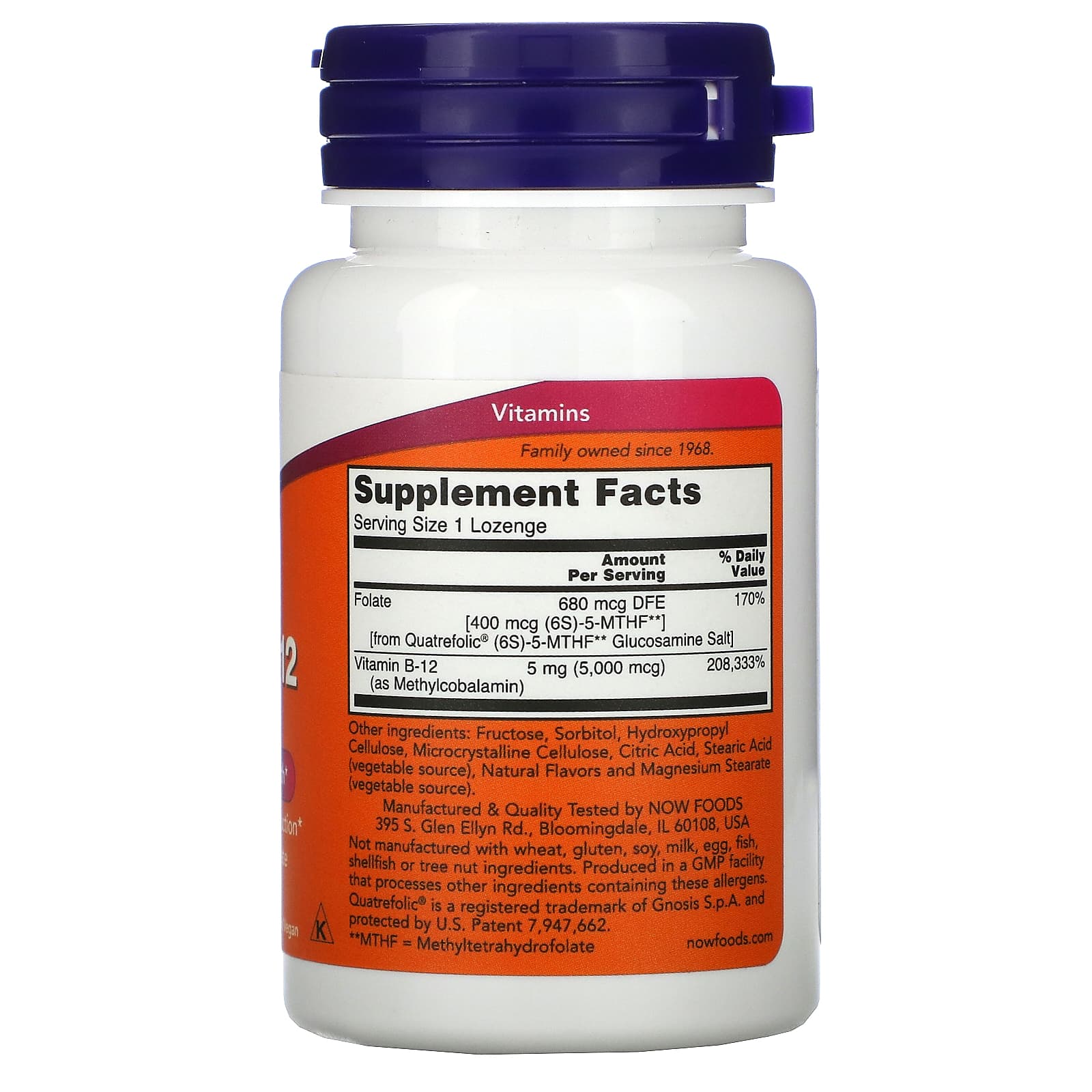 Now Foods, METHYL B-12 5000mcg, 120 Chewables UPC 733739004932 | HiLife Vitamins