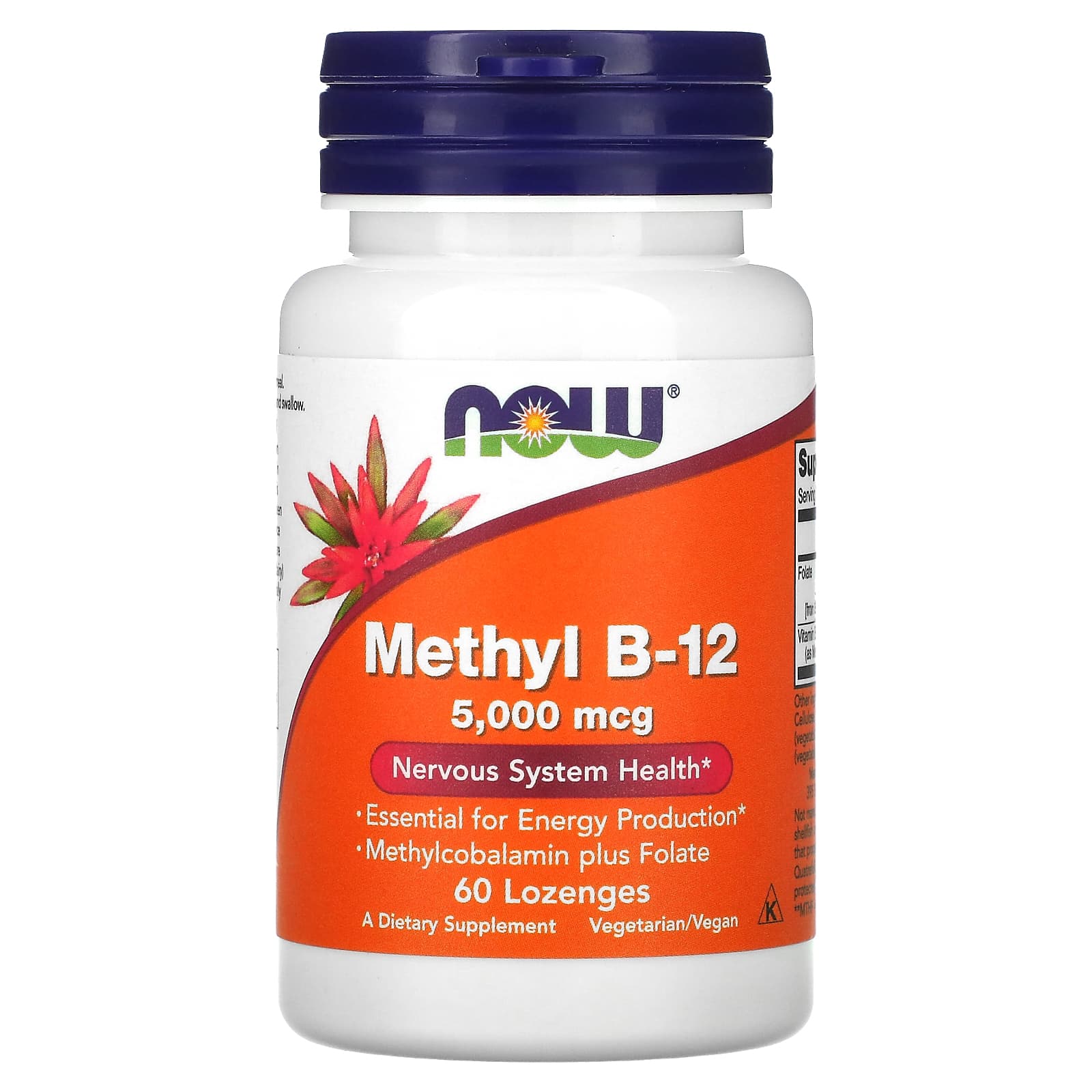 Now Foods, B-12 5000mcg Methylcobal, 60 Lozenges UPC 733739004963 | HiLife Vitamins