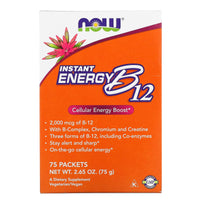 Now Foods, B-12 INSTANT ENERGY PACKETS, 75 BOX UPC 733739004970 | HiLife Vitamins